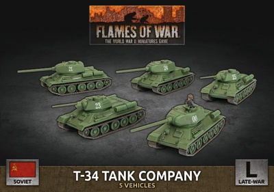 Late War T-34 Tank Company (x5 Plastic)