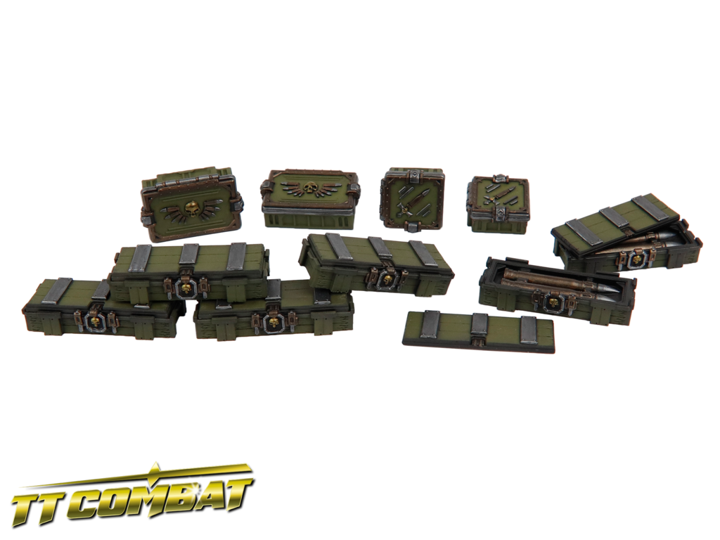 WarFAYRE WW2 Modern Ammo Crates, Pup, Bell, Command, Tents, Oil Drums & Rifle Crates – 1/72 Scale Scenery