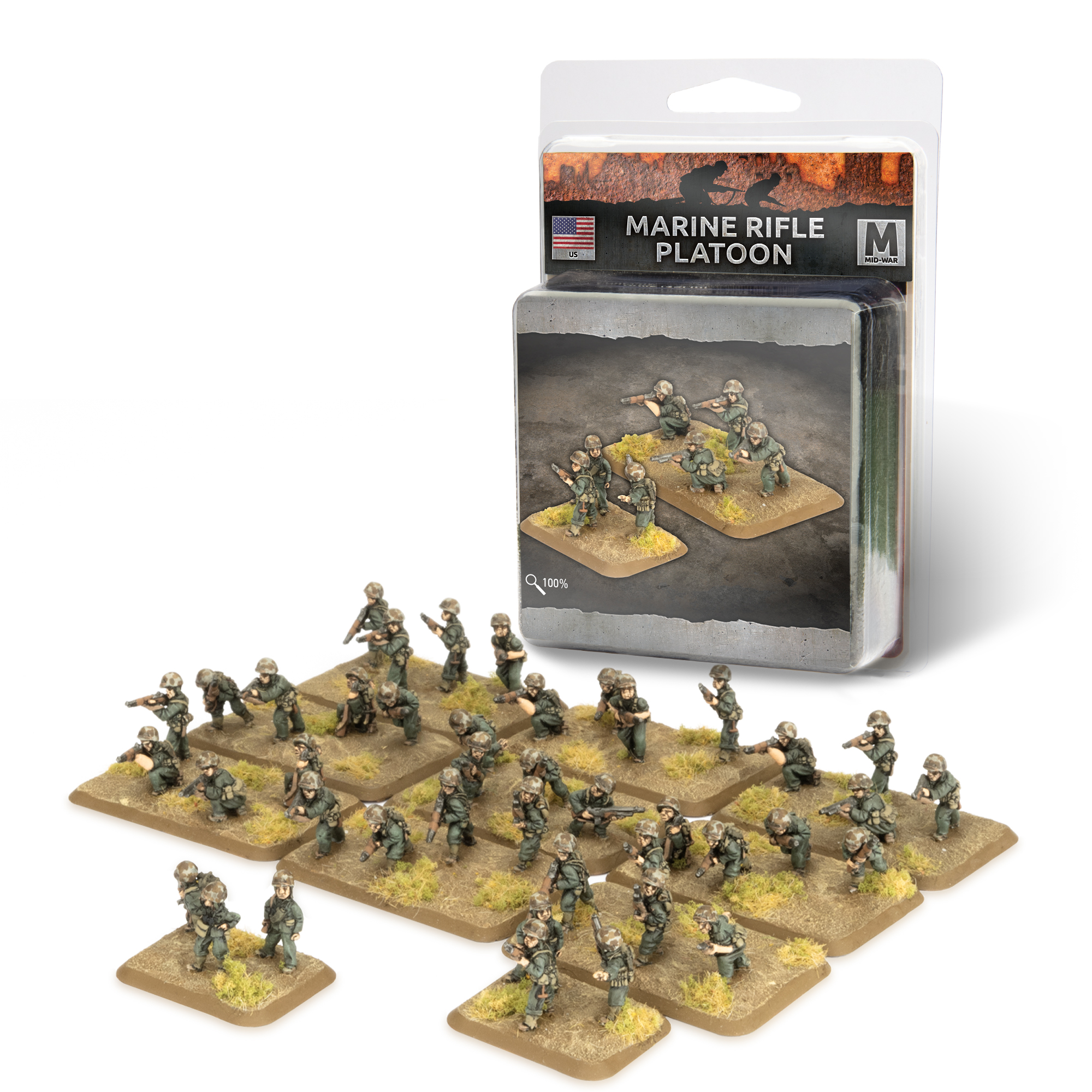 Flames of War: The Pacific: USA: Marine Rifle Platoon (US812) - Panzer ...