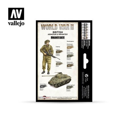 WWII British Armour & Infantry Paint Set