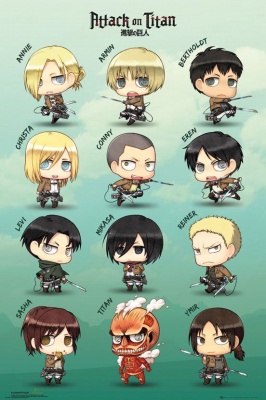 Attack on Titan Poster Chibi Characters